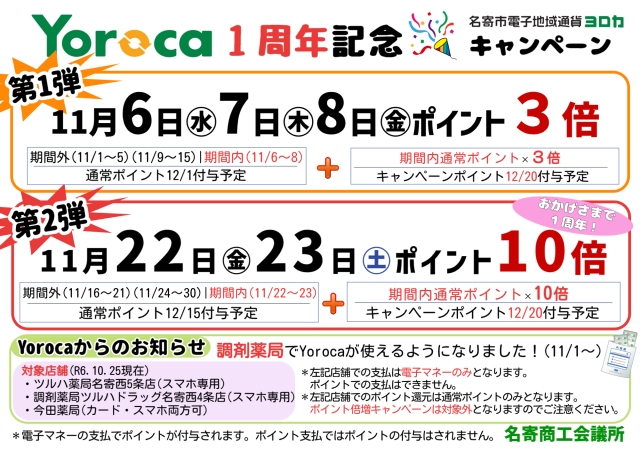 名寄市電子地域通貨「Yoroca」－名寄商工会議所